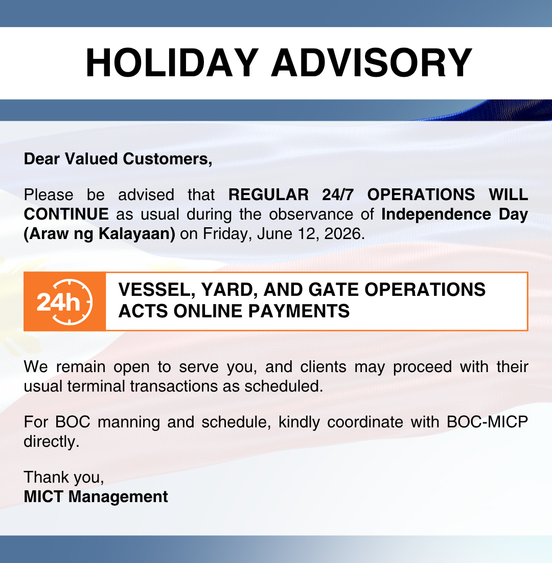 Advisory Holiday Advisory: Independence Day (Araw ng Kalayaan)